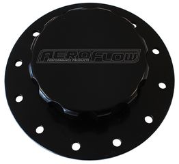 Screw-On Billet Fuel Cell Cap Assembly - Black Finish With Bolts and Gasket