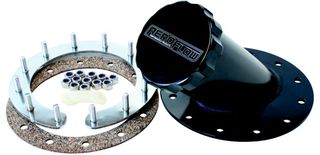 Remote Fuel Cell Filler 45° 2-1/2" Neck - Suits Aeroflow Fuel Cells, Black Finish