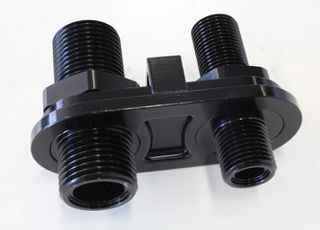Billet 2 Port A/C Bulkhead (Black) - 1 x #6, 1 x #10