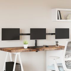 Βάση Οθόνης Τριπλή VESA Μαύρη 75/100 χιλ. από Ατσάλι 358003