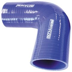 90° Silicone Hose Reducer 1-1/2" - 1" (38-25mm) I.D - Gloss Blue Finish. 5-1/2"