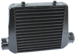 Aluminium Intercooler with 3" Inlet/Outlets - Black Finish. 280 x 300 x 76mm