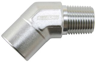 45° NPT Female to Male NPT Fitting 1" - Silver Finish