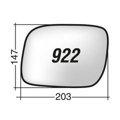 Κρύσταλλο καθρέπτη δεξί VOLKSWAGEN TOUAREG 2002 - 2007