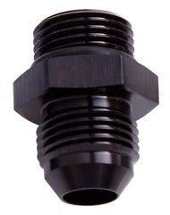 ORB to AN Straight Male Flare Adapter - -10 ORB to -8AN, Black Finish
