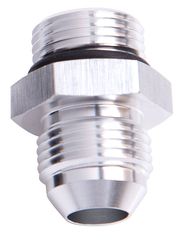 ORB to AN Straight Male Flare Adapter - -10 ORB to -16AN, Silver Finish