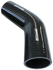 45° Silicone Hose Reducer 1-3/4" to 1-1/4" (45-32mm) I.D - Gloss Black Finish. 5-1/2"