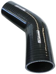 45° Silicone Hose Reducer 3-1/2" to 3" (89-75mm) I.D - Gloss Black Finish. 5-1/2"