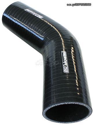 45° Silicone Hose Reducer 3-1/2" to 3" (89-75mm) I.D - Gloss Black Finish. 5-1/2"