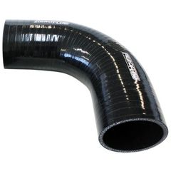 90° Silicone Hose Reducer 1" to 3/4" (25-19mm) I.D - Gloss Black Finish. 5-1/2"