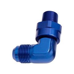 90° Male NPT to Female AN Adapter 1/8" to -3AN - Blue Finish