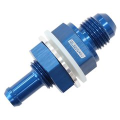 Fuel Cell Bulkhead Fitting -6AN to 3/8" Barb - Blue Finish