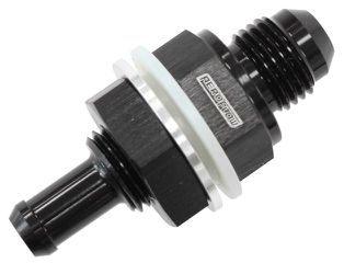 -8AN BULKHEAD FITTING WITH 1/2 BARB FOR PUSH ON HOSE Aeroflow - AF 927-08-08BLK