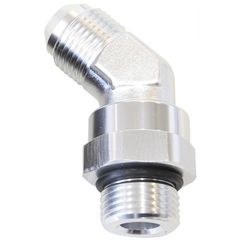 45° ORB Swivel to Male Flare Adapter -10 to -10 - Silver Finish