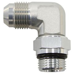 90° ORB Swivel to Male Flare Adapter -10AN to -10AN - Silver Finish