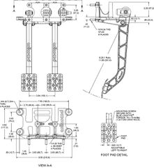 PEDAL ASSEMBLY,REAR MT,HD,6.25:1 ADJUSTABLE,TRIPLE M/C-thumb-1