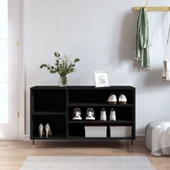 Παπουτσοθήκη Μαύρο 102x36x60 εκ. από Επεξεργασμένο Ξύλο 831405
