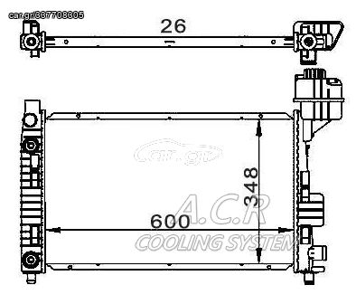 ΨΥΓΕΙΟ ΝΕΡΟΥ MERCEDES A CLASS W168 1997-2005 A140 A160 A190 (600X350X24) MS2248 0106.3005 CR323000S 62661A 732587 1685000202 1685000302 1685000502 1685000602 