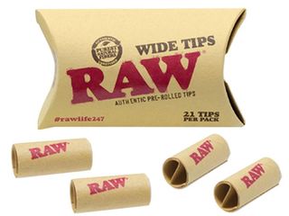Τζιβάνα Raw WIDE Tips Prerolled προτυλιγμένη σετ με 21 φαρδιές τζιβάνες 716165285731