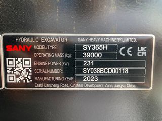 Εκσκαφέας Με Ερπύστριες Sany 2023 SY365H *Cummins eng *39000kg-thumb-4