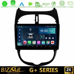 MEGASOUND - Bizzar G+ Series Peugeot 206 8core Android12 6+128GB Navigation Multimedia Tablet 9"