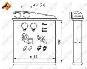 Εναλλάκτης θερμότητας εσωτερικού χώρου  NISSAN MICRA C+C III, MICRA III, NOTE, NV200 / EVALIA; RENAULT CLIO III, CLIO III/HATCHBACK, MODUS, TWINGO II, WIND 1.0-2.0 01.03-