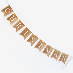 Διακοσμητικό X-MAS FLAG με 15 MINI LED θερμό χρώμα φωτός με ασημί καλώδιο χαλκού με μήκος 150cm