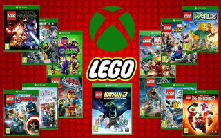 GAMING GAMES Lego Xbox one LEGO WORLDS LEGO MOVIE 1 + 2 HARRY POTTER 1+ 2 JURASSIC WORLD STAR WARS BATMAN 3 LEGO BRAWLS AVENGERS NINJAGO DV HEROES SUPER VILLAINS MARVEL HEROES HOBBIT