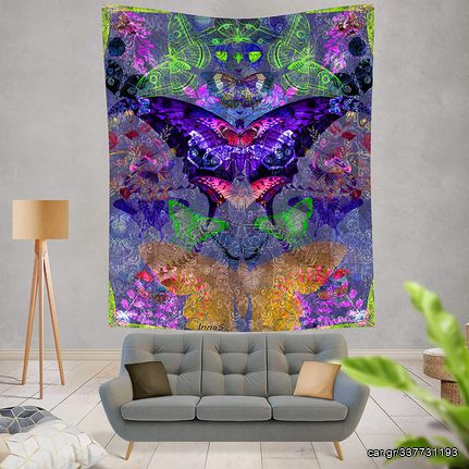 Υφασμάτινη Ταπισερί (Πάντα) 230x150 cm Butterfly Paradise v2 Ταπισερί Τοίχου