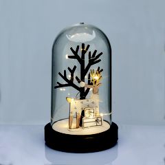 WOODEN DEER WITH PLASTIC COVER(TREE) 8MINI LED ΔΙΑΚ ΘΕΡΜ ΛΑΜΠ ΜΠΑΤ 2ΧΑΑΑ(ΣΥΜΠΕΡΙΛΑΜΒ) ΔΙΑΜ:11*19cm ACA X06811263