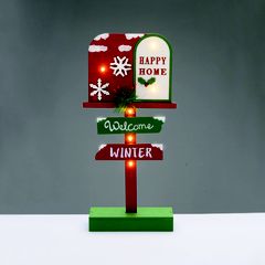 WOODEN XMAS SIGN WELCOME WINTER 6 LED IP20 ΘΕΡΜΑ ΜΠΑΤ 2ΧΑΑΑ ΔΙΑΚΟΣΜΗΤΙΚΟ 18x6x39.5cm ACA X156105