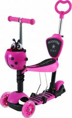 Παιδικό Πατίνι Αναδιπλούμενο Scooter Led Περπατούρα Τρίτροχο με Κάθισμα 3+Ετων Pink