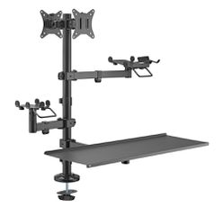 BRATECK βάση γραφείου PMM-02LD για 2x οθόνες 17"-32"/POS/πληκτρολόγιο
