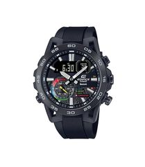 Casio  Edifice ECB-40MP-1AEF Ρολόι Χρονογράφος Μπαταρίας με Μαύρο Καουτσούκ Λουράκι