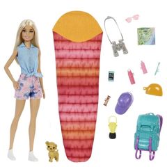 Barbie - Camping Doll with Puppy - Malibu (HDF73) / Toys