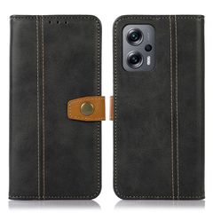Θήκη Xiaomi Poco F5 5G Mad Mask Leather Wallet Strong Golden Clasp με βάση στήριξης, υποδοχές καρτών και μαγνητικό κούμπωμα μαύρο