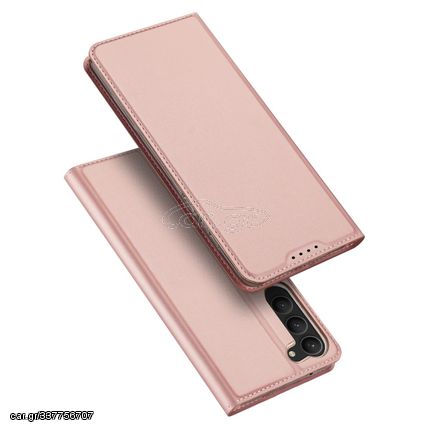 Θήκη Samsung Galaxy S23 Plus Dux Ducis Skin Pro Series με βάση στήριξης, υποδοχή καρτών και μαγνητικό κούμπωμα Flip Wallet από συνθετικό δέρμα και TPU ροζ