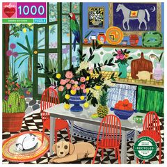 eeBoo - Puzzle 1000 pcs - Green Kitchen - (EPZTGNK) / Toys