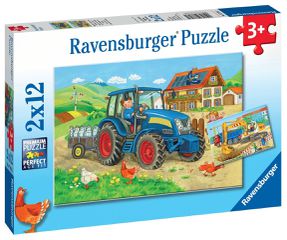 Ravensburger - Hard At Work 2x12p - 07616-thumb-1