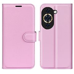 Θήκη Huawei Nova 10 OEM Litchi Skin  Leather με βάση στήριξης, υποδοχές καρτών και μαγνητικό κούμπωμα ροζ