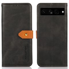 Θήκη Google Pixel 7 Pro 5G KHAZNEH Leather Wallet Golden Clasp με βάση στήριξης, υποδοχές καρτών και μαγνητικό κούμπωμα μαύρο