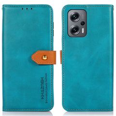 Θήκη Xiaomi Poco X4 GT 5G KHAZNEH Leather Wallet Golden Clasp με βάση στήριξης, υποδοχές καρτών και μαγνητικό κούμπωμα μπλε