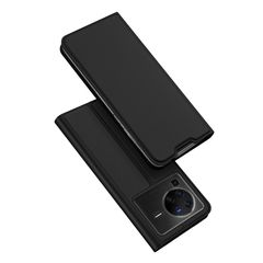 Θήκη Vivo X80 Pro 5G DUX DUCIS Skin Pro Series με βάση στήριξης, υποδοχή καρτών και μαγνητικό κούμπωμα Flip Wallet από συνθετικό δέρμα και TPU μαύρο