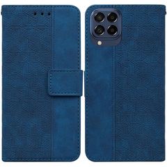 Θήκη Samsung Galaxy M33 5G Mad Mask Leather Wallet Case Geometry Style V2 με βάση στήριξης, υποδοχές καρτών και μαγνητικό κούμπωμα Flip Wallet από συνθετικό δέρμα μπλε