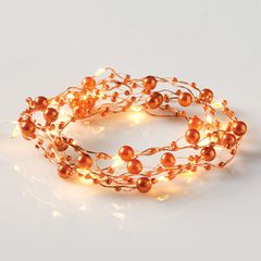 20 LED λαμπάκια με πέρλες 1.2W θερμό λευκό χρώμα φωτός με χάλκινο καλώδιο IP20 & μήκος 2m