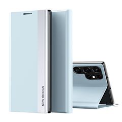 Θήκη Samsung Galaxy S22 Ultra 5G New Design Leather Stand Cover από συνθετικό δέρμα γαλάζιο