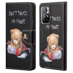 Θήκη Xiaomi Poco M4 Pro 5G OEM Angry bear with chainsaw με βάση στήριξης, υποδοχές καρτών και μαγνητικό κούμπωμα Flip Wallet από συνθετικό δέρμα και TPU