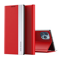 Θήκη iPhone 13 Pro New Design Leather Stand Cover από συνθετικό δέρμα κόκκινο