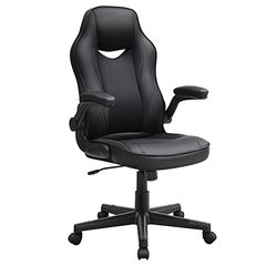 SONGMICS OBG064B01 Ergonomic Desk Computer Chair Height Adjustable up to 150kg Load Capacity PU Leather Home Office Office Black  SONGMICS