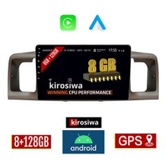 KIROSIWA 8GB + 128GB TOYOTA COROLLA (2000 - 2007) Android οθόνη αυτοκίνητου με GPS WI-FI (ηχοσύστημα αφής 9" ιντσών OEM Youtube Playstore MP3 USB Radio Bluetooth Mirrorlink DSP Apple Carplay Android A